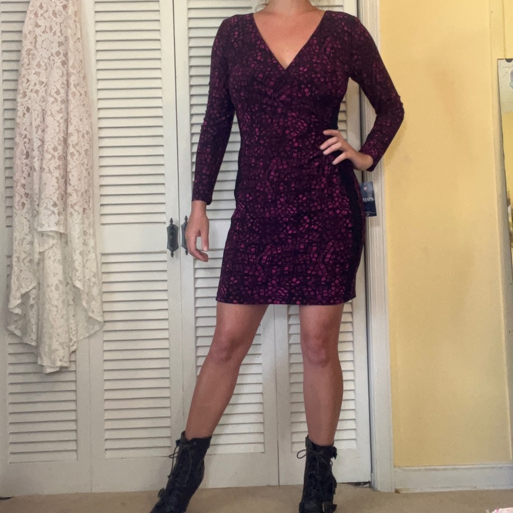 Chaps Faux Wrap Business Casual or Cocktail Dress Size MP - Picture 4 of 17